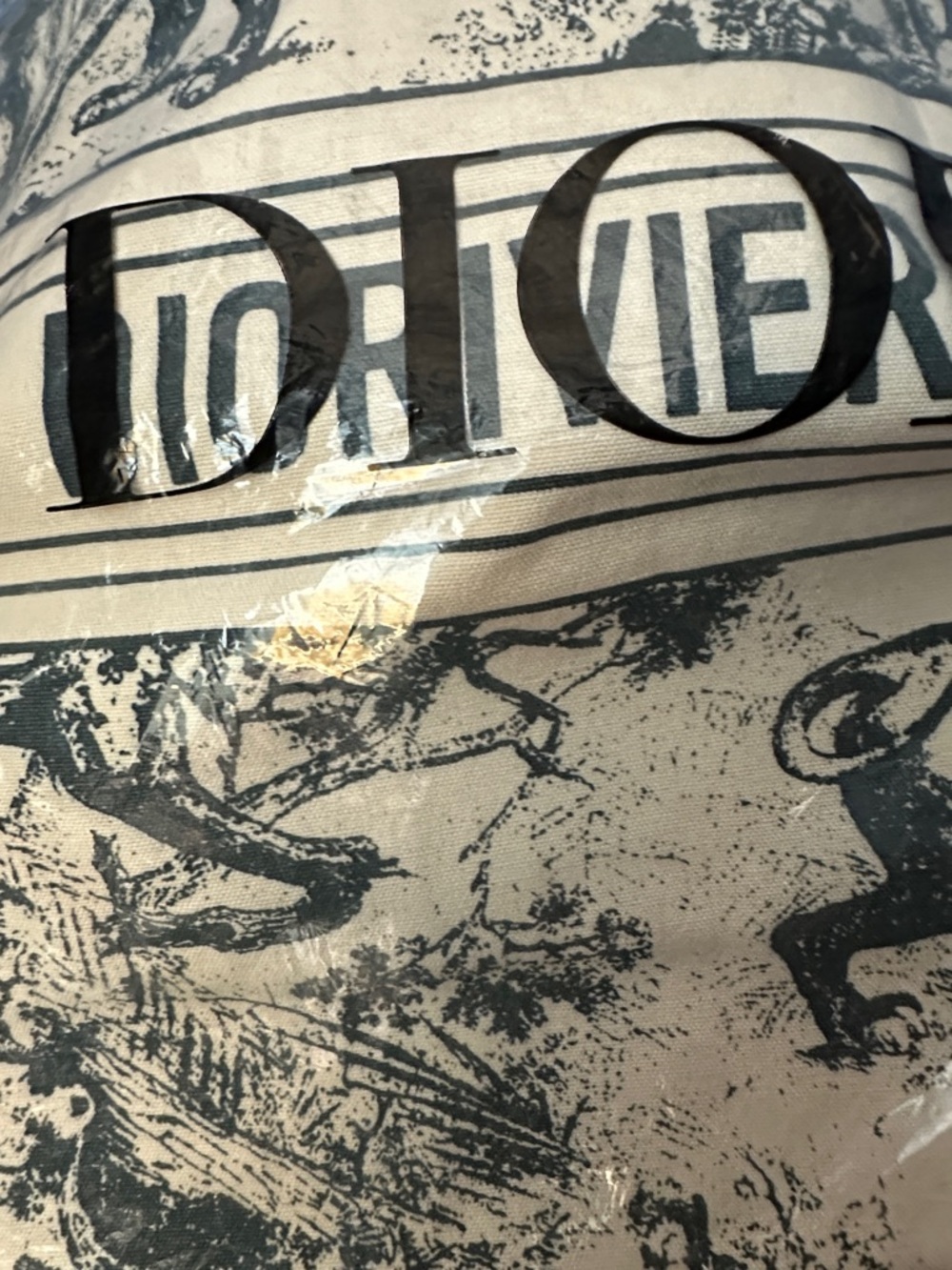 Dior Limited Edition Gray/Black & Cream/Off White Illustrated Tote Bag GWP NWB - Picture 3 of 11